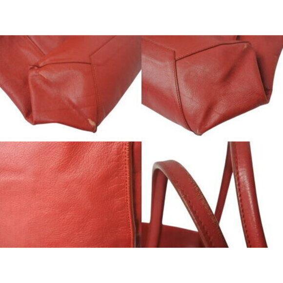 BALENCIAGA Paper Tote Bag Red Leather - Picture 6 of 8